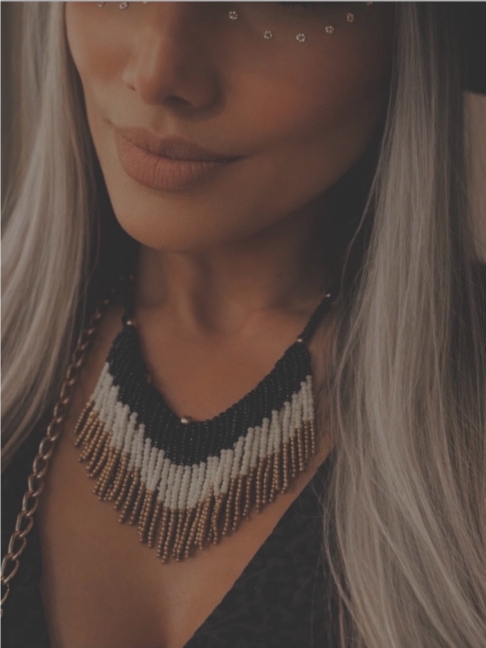 Boho Beaded Fringe Choker Necklace | Festival Western Statement
